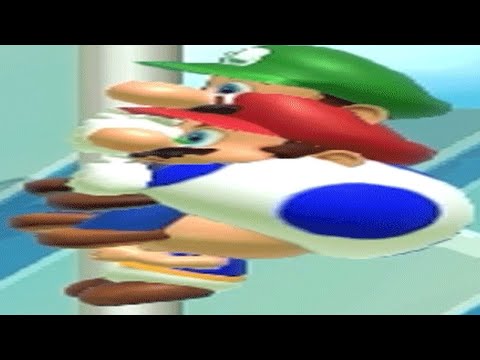 luigi mario and toad doing tricks on it