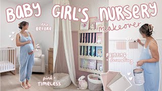 starting BABY GIRLS NURSERY 🎀 pink walls, adding beadboard + vintage decor!