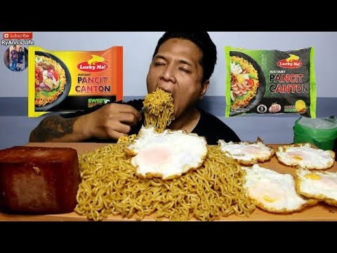 Lucky Me Pancit Canton x Korean Luncheon Meat x Sunny Side Up Eggs Mukbang