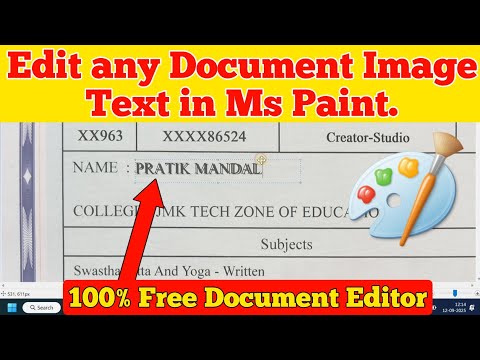 How to Edit Text of any Document Image in Ms Paint