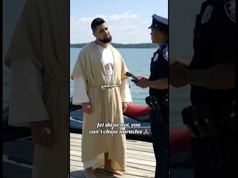 When the cop forgot the suspect has divine footwork 😅 #jesus #halloween #humor