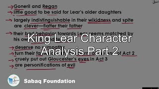 King Lear Character Analysis Part 2