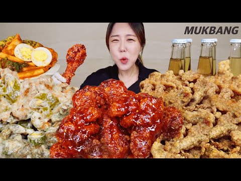 SUB) 닭목살로 만든 할라마요 치킨 & 매운 레디핫 콤보ㅣFt.맥주가 빠질수 없지 먹방 Spicy Chicken Tteokbokki REAL SOUND ASMR MUKBANG