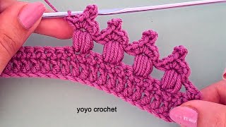حواف كروشية !! لتزيين أطراف البلوزات/ المفارش/الجواكت/ الكوفيات beautiful crochet edges #يويو_كروشية