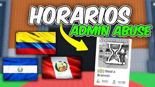 ⏰ TODOS LOS HORARIOS PARA EL PRÓXIMO ADMIN ABUSE EN STEAL A BRAINROT!