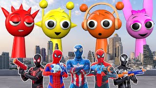 TEAM SPIDERMAN vs TEAM SPRUNKI - Story of Transformation SUPERHERO SIREN HEAD