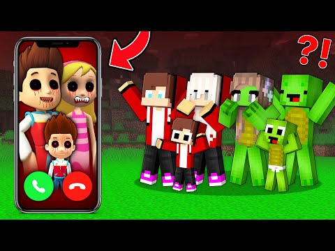 Why Scary RYDER FAMILY Call JJ and Mikey FAMILIES at NIGHT in Minecraft Maizen?