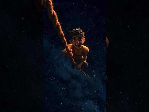 चाँद 🌝 को धरती  पर लाने की गलती। Persistent man tried to pull moon on earth. #shorts #aianimation