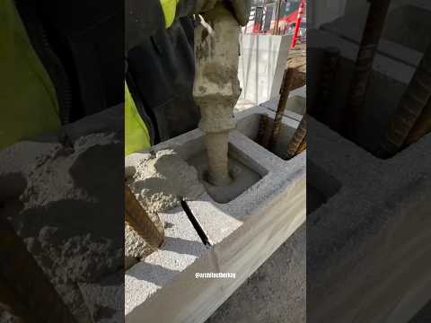 Duvar İçi Beton Doldurma Tekniği #satisfying #shorts #engineering