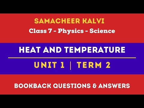 Heat and Temperature Book Back Questions Answers | Unit 1 | Class 7 | Science | Samacheer Kalvi