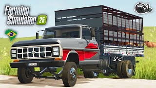 TRANSPORTANDO ANIMAIS COM VOLANTE REALISTA - FARMING SIMULATOR 25 - EP 61 (RANCHO FUNDO)