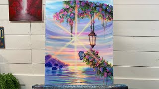 How To Paint A LANTERN AND BUTTERFLY In Acrylic