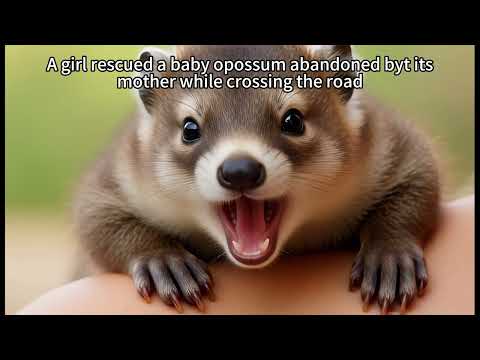 A girl rescued a baby opossum abandoned by its mother while crossing the street #animalrescue