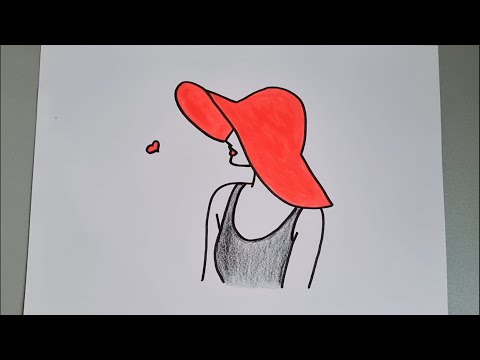 رسم سهل /رسم بنت كيوت/رسم سهل للمبتدئين