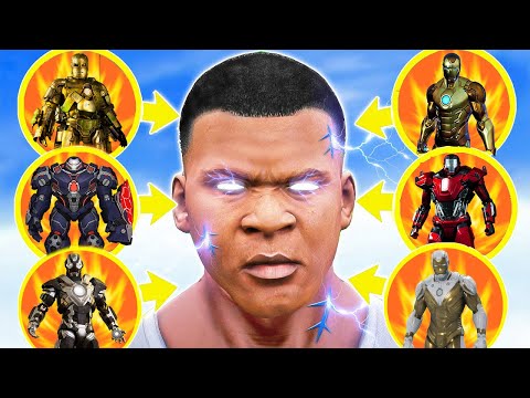 FRANKLIN UPGRADED INTO STRONGEST GOLD IRON MAN SUIT VS FAKE GOLD IRON MAN TO SAVE AVENGERS IN GTA 5