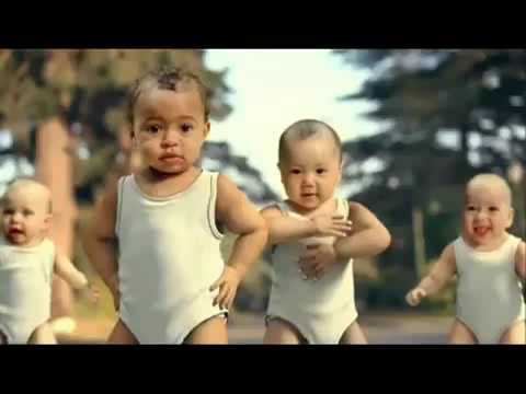 Evain Water advert-Roller Skating Dancing Babies-Michael Jackson song 123 ABC