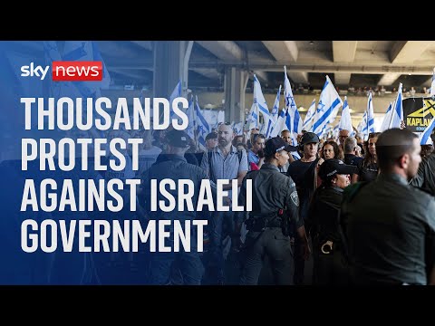 Mass protest at Israeli airport against the government's planned judicial reform