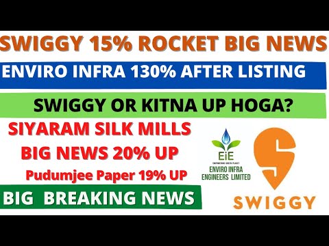 SWIGGY SHARE NEWS💥ENVIRO INFRA SHARE NEWS💥Siyaram Silk SHARE NEWS💥Pudumjee Paper SHARE NEWS SWIGGY