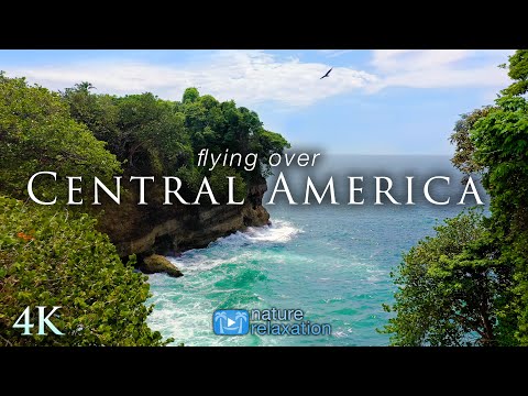 Flying Over Central America [4K] 1.5HR Aerial Nature Relaxation™ Film + Calming Music & Ocean Sounds