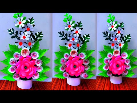 beautiful flower bouquet making with paper / diy flower bouquet