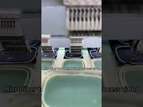 Microfiber towel embroidery process  #microfibertowel #microfibercloth #factory