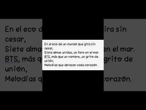 aquí les traigo un poema para los que son fanáticos de BTS muchas gracias por ver