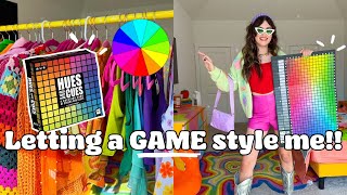 A GAME is styling me?! Letting CHANCE pick my colorful outfit in a rainbow closet😱🌈