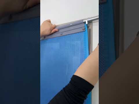 mosquito-proof door curtain with <strong>titanium</strong> steel mesh and full magnetic strip #usa