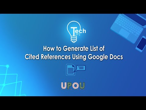 Tech Tips #4 – How to Generate List of Cited References Using Google Docs