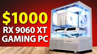 $1000 White Gaming PC ft. RX 9060 XT - Build Guide + Benchmarks