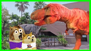MADRE con DERECHO y su ENGENDRO son aterrorizados por un TIRANOSAURIO REX -Hilos Con Cheems