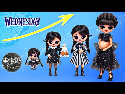 Wednesday Addams Tumbuh Besar! Kreasi Ajaib & Kerajinan Boneka LOL OMG