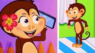 Beş Küçük Maymun 🐵 Okul öncesi - Bebek Okulu
