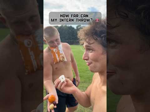 How far can intern throw these foods into Gullet?👄🏈 #sports #football #trickshot #catch #throw