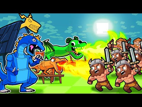 DRAGON PLANTS vs ZOMBIES SURVIVAL! (Rainbow Dragons)