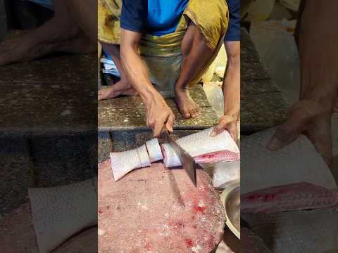 Amazing Rawas Fish Cutting Skills In Bangladesh Fish Market By Expert Cutter #shorts