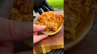 Looking for a delicious burger option? Try this crispy golden chicken burger made wit...