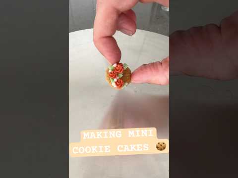 3 levels of mini cookie cakes!! ๐ช๐ฅน #cakedecorating #cookies #mini
