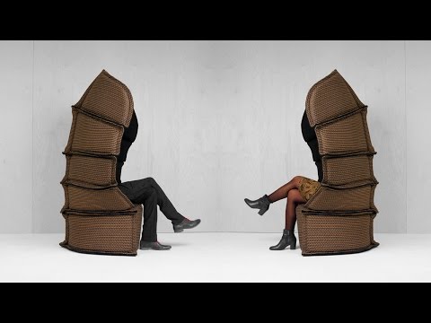 Färg & Blanche uses Bolon fabric to create samurai-inspired Long Neck armchair