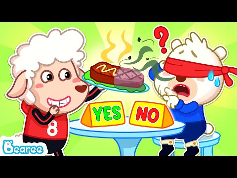 Bearee Plays with friends YES or NO Food Challenge | Funny stories for kids | Bearee and Bonnie