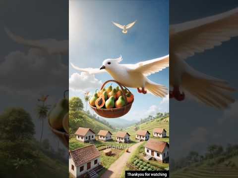 "A papaya tree is on the road." #ai #birds #animals #pigeon #village #shorts