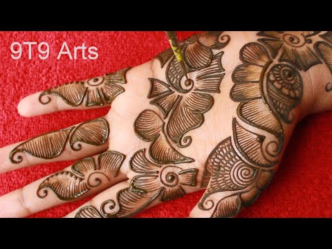Shaded Arabic Mehndi Design for Hands||Mehndi Designs by 9T9 Arts||Simple Mehndi Design||Easy Mehndi