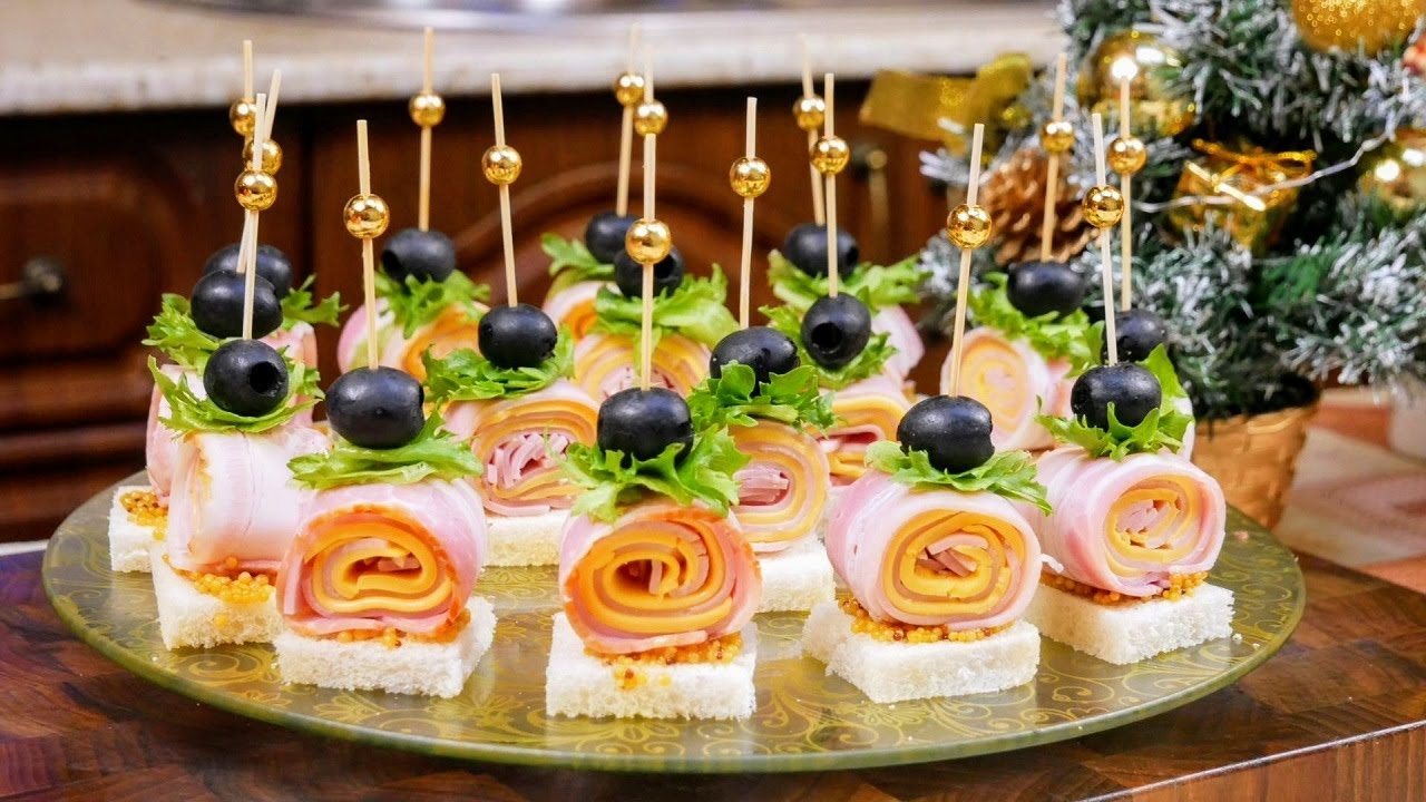 Красивые и вкусные закуски на новогодний стол. Канапе УЛИТКИ, цыганка готовит.