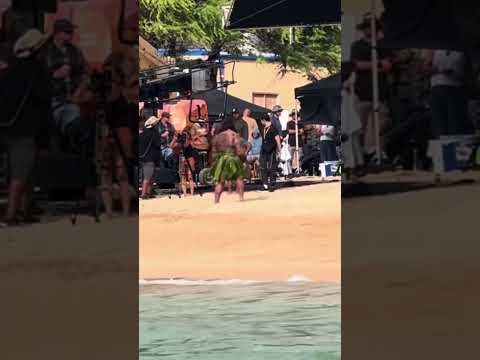They decided to film literally right in front of my house! #Filming #Disney #Moana #TheRock #Hawaii