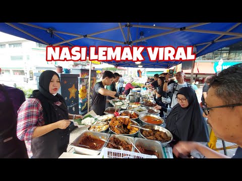 PAGI-PAGI SUDAH PADA ANTRI !! KULINER NASI LEMAK PINGGIR JALAN TERLARIS DI KUALA LUMPUR MALAYSIA