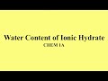 Ionic Hydrate Experiment Concepts