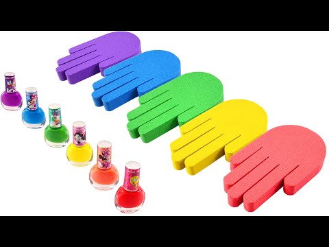 Satisfying Video | How To Make Hand Nail from Kinetic Sand Cake Cutting ASMR RainbowToyTocToc