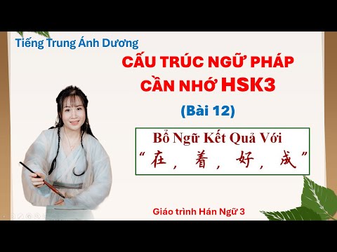 Cấu trúc câu và ngữ pháp Hán ngữ 3 - Ngữ pháp HSK-3 (phần 12) - Bổ ngữ kết quả với 在, 着, 好, 成