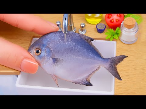 Easy Fish Recipe 🍋 Grilled Whole Fish with Lemon & Herbs in Tiny Kitchen | Mini Yummy Cooking