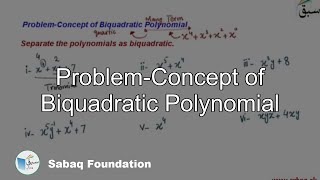 Problem-Concept of Biquadratic Polynomial